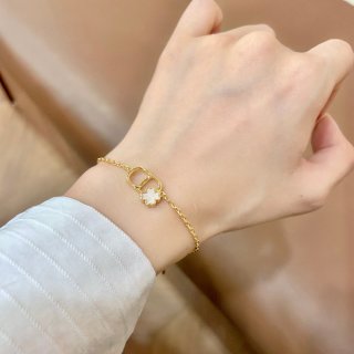 Dior Livia CD Floral Link Chain Bracelet