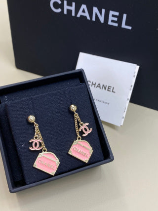 CHANEL Bellissa Mini Bag Charm Drop Earrings