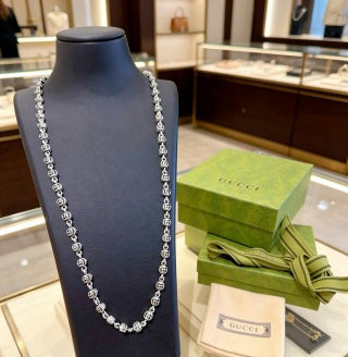 Gucci Crystal Bead Chain Necklace