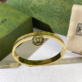 Gucci Interlocking G Circular Pendant Pavé Edge Cuff Bracelet