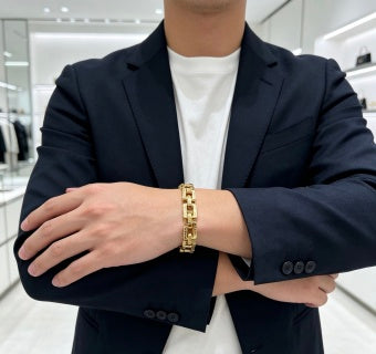 Gucci GG Geometric Link Gold Chain Bracelet